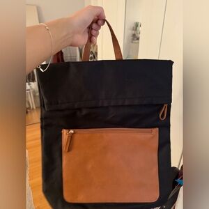 DSW Stylish Black and Brown Women's Backpack